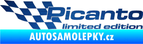Samolepka Picanto limited edition levá škrábaný kov modrý