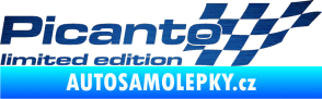 Samolepka Picanto limited edition pravá škrábaný kov modrý