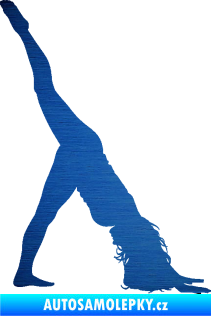 Samolepka Pilates 001 pravá škrábaný kov modrý