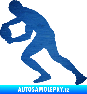 Samolepka Ping pong 004 levá škrábaný kov modrý