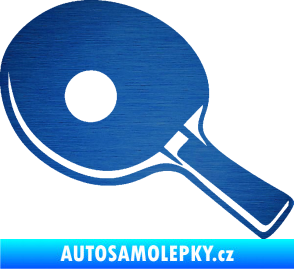 Samolepka Ping pong pálka levá škrábaný kov modrý