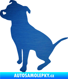 Samolepka Pitbull 005 levá škrábaný kov modrý