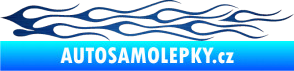 Samolepka Plameny 005 škrábaný kov modrý