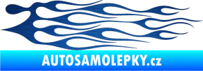 Samolepka Plameny 014 škrábaný kov modrý
