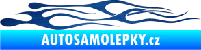 Samolepka Plameny 015 škrábaný kov modrý
