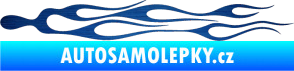 Samolepka Plameny 019 škrábaný kov modrý