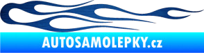 Samolepka Plameny 024 škrábaný kov modrý