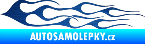 Samolepka Plameny 028 škrábaný kov modrý