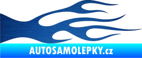 Samolepka Plameny 032 škrábaný kov modrý