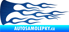 Samolepka Plameny 039 škrábaný kov modrý