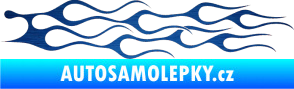 Samolepka Plameny 044 škrábaný kov modrý