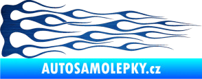 Samolepka Plameny 046 škrábaný kov modrý
