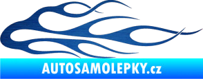 Samolepka Plameny 055 škrábaný kov modrý