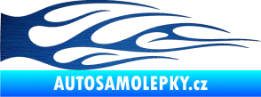 Samolepka Plameny 059 škrábaný kov modrý