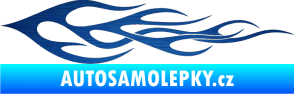 Samolepka Plameny 062 škrábaný kov modrý