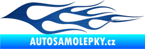 Samolepka Plameny 066 škrábaný kov modrý