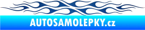 Samolepka Plameny 085 škrábaný kov modrý