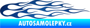 Samolepka Plameny 096 škrábaný kov modrý
