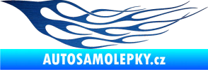 Samolepka Plameny 097 škrábaný kov modrý