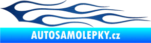 Samolepka Plameny 100 škrábaný kov modrý