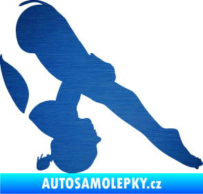 Samolepka Plavkyně 002 levá skok do vody škrábaný kov modrý