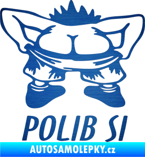 Samolepka Polib si škrábaný kov modrý