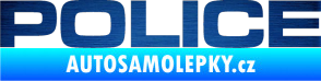 Samolepka Police škrábaný kov modrý