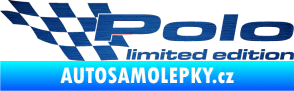 Samolepka Polo limited edition levá škrábaný kov modrý