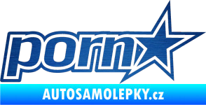 Samolepka Porn škrábaný kov modrý