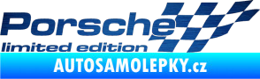 Samolepka Porsche limited edition pravá škrábaný kov modrý