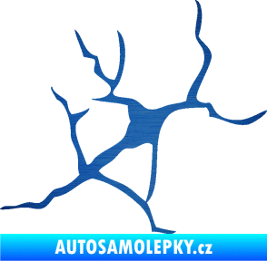 Samolepka Prasklina 004 škrábaný kov modrý