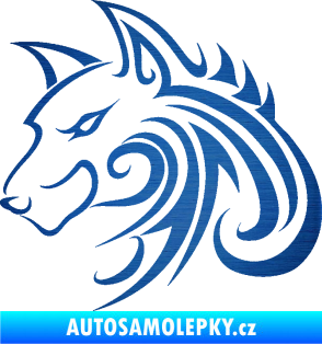 Samolepka Predator tattoo 001 levá škrábaný kov modrý