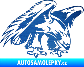 Samolepka Predators 001 pravá orel škrábaný kov modrý