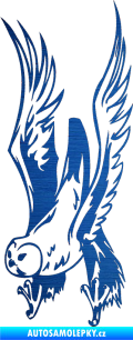 Samolepka Predators 019 levá sova škrábaný kov modrý