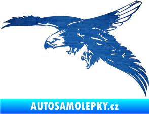 Samolepka Predators 029 levá škrábaný kov modrý