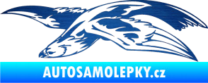 Samolepka Predators 032 levá škrábaný kov modrý