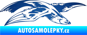 Samolepka Predators 032 pravá škrábaný kov modrý