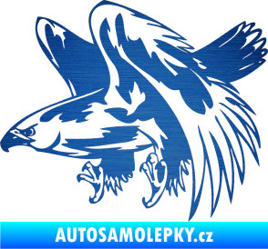 Samolepka Predators 034 levá škrábaný kov modrý
