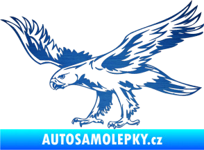 Samolepka Predators 043 levá škrábaný kov modrý