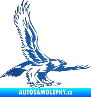 Samolepka Predators 068 pravá škrábaný kov modrý