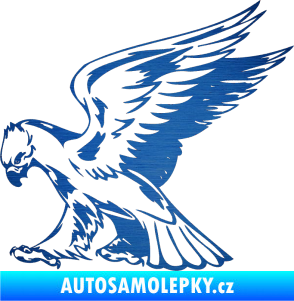 Samolepka Predators 072 levá škrábaný kov modrý