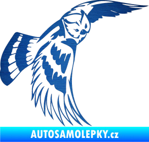 Samolepka Predators 081 pravá sova škrábaný kov modrý
