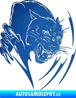 Samolepka Predators 111 pravá puma škrábaný kov modrý
