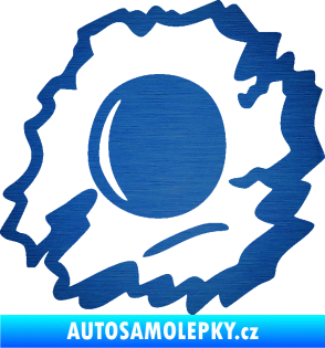 Samolepka Průstřel 002 levá škrábaný kov modrý