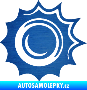 Samolepka Průstřel 003 levá škrábaný kov modrý