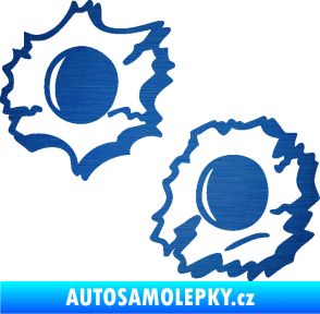Samolepka Průstřely 001 levá škrábaný kov modrý