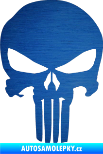 Samolepka Punisher 001 škrábaný kov modrý