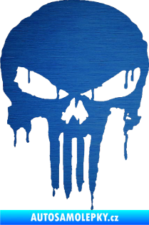 Samolepka Punisher 003 škrábaný kov modrý