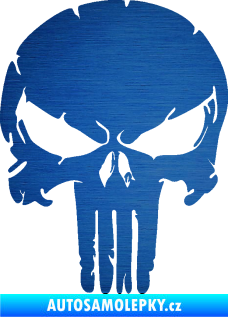 Samolepka Punisher 004 škrábaný kov modrý