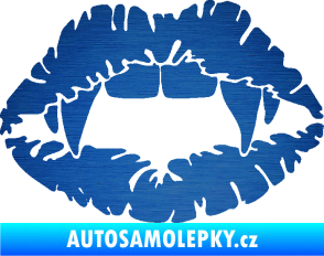 Samolepka Pusa 005 upíří polibek škrábaný kov modrý